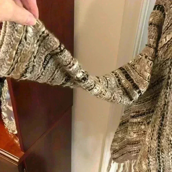 Skies Are Blue Women’s Medium Sweater Wool Blend Brown Black White - Picture 3 of 6